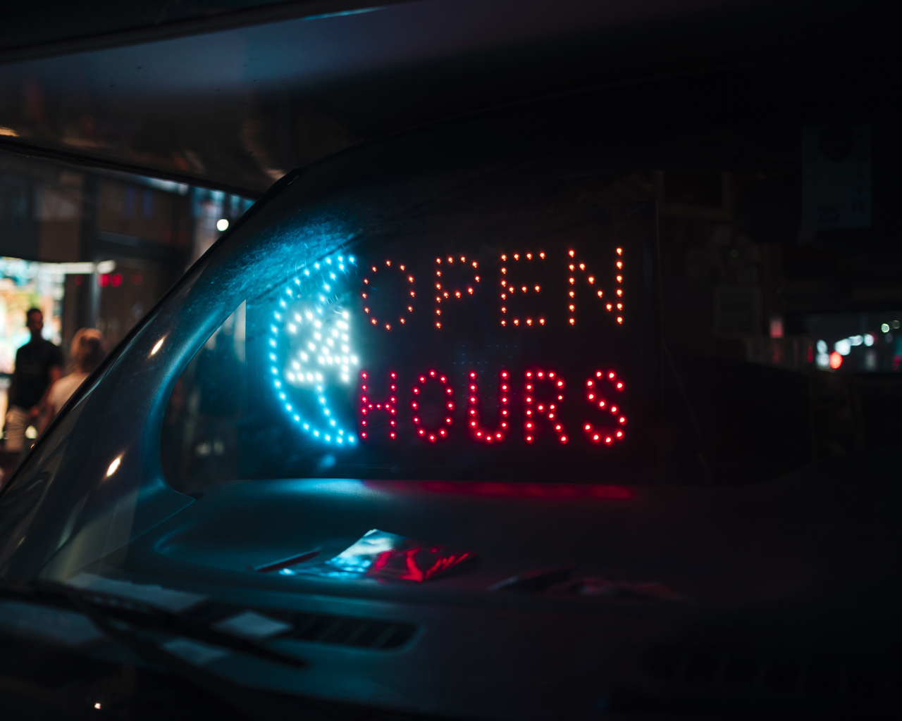 Neon Sign For 24 Roadside Assistance