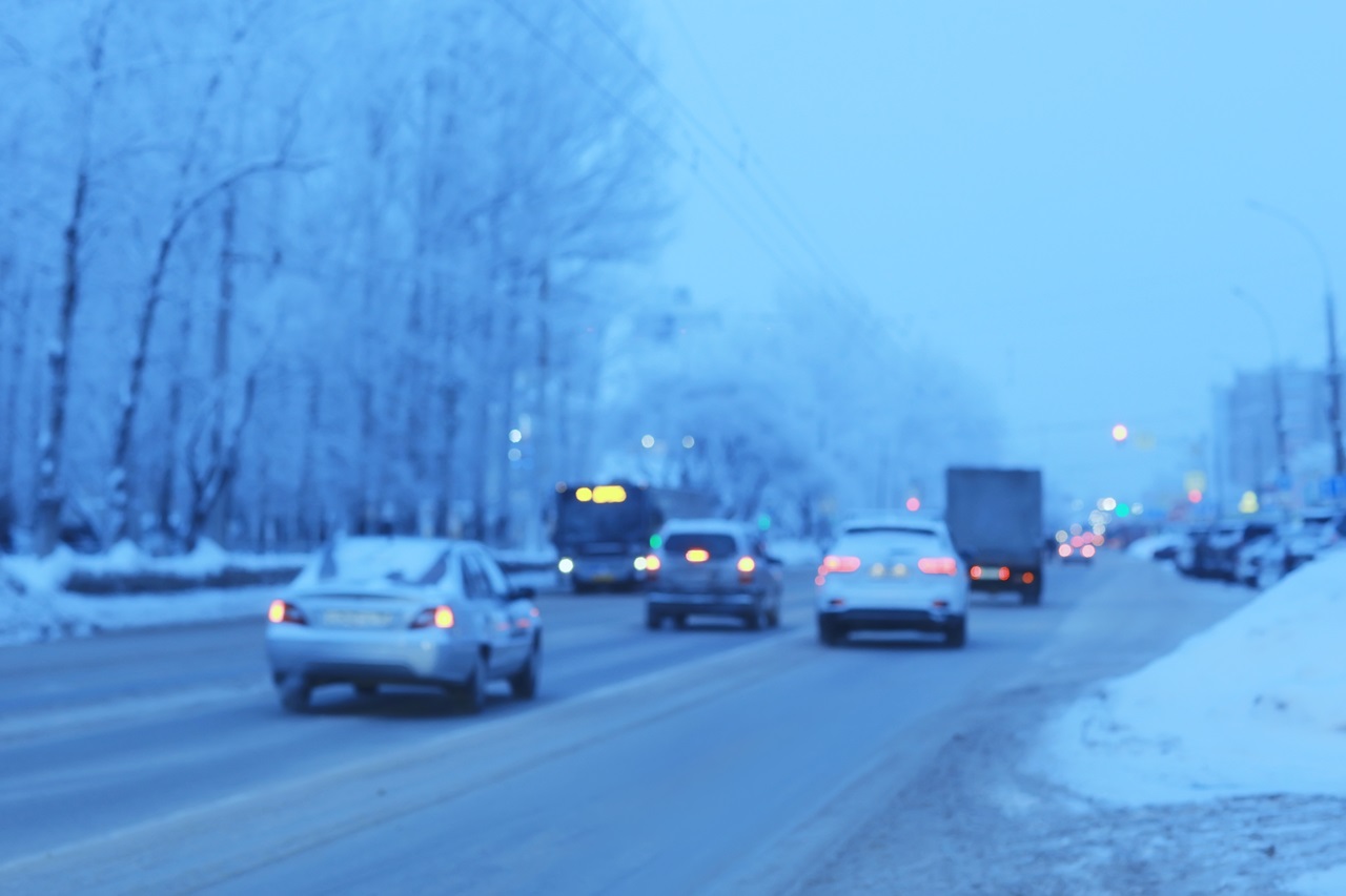 Winter driving after snowstorm in Cary NC